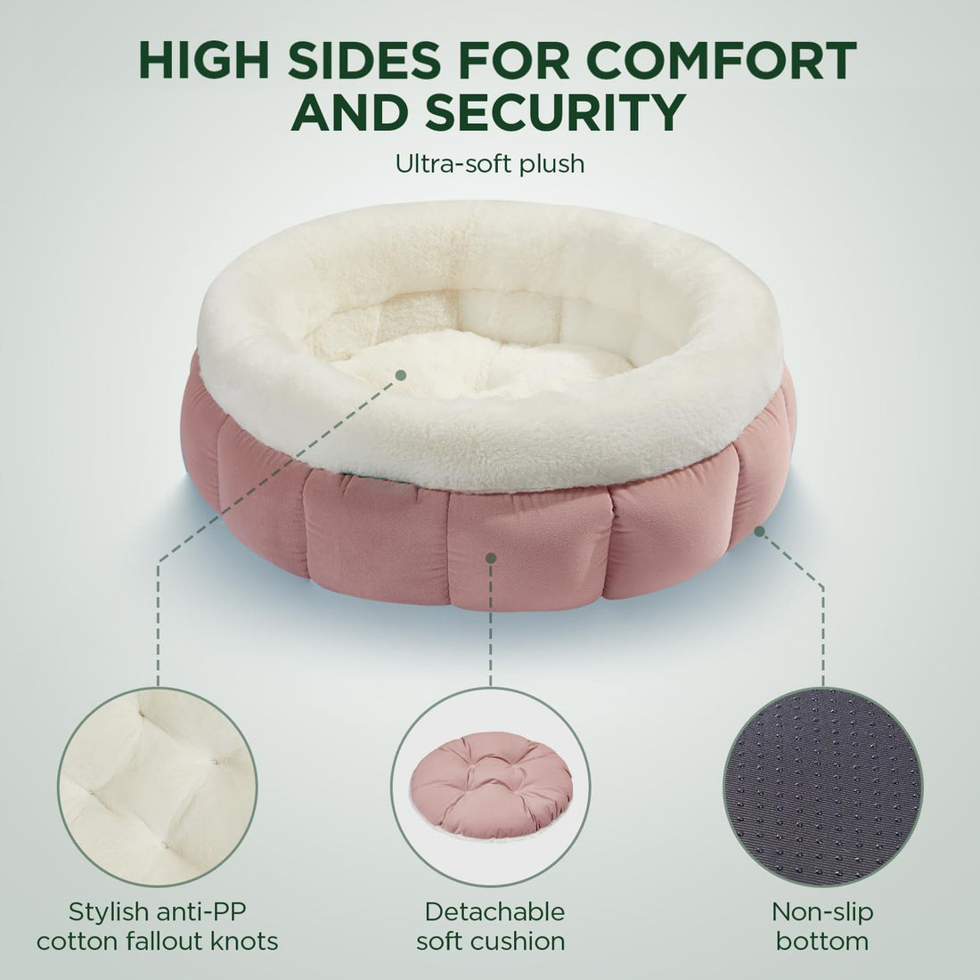Donut Dog and Cat Bed Small Washable Anti-Slip