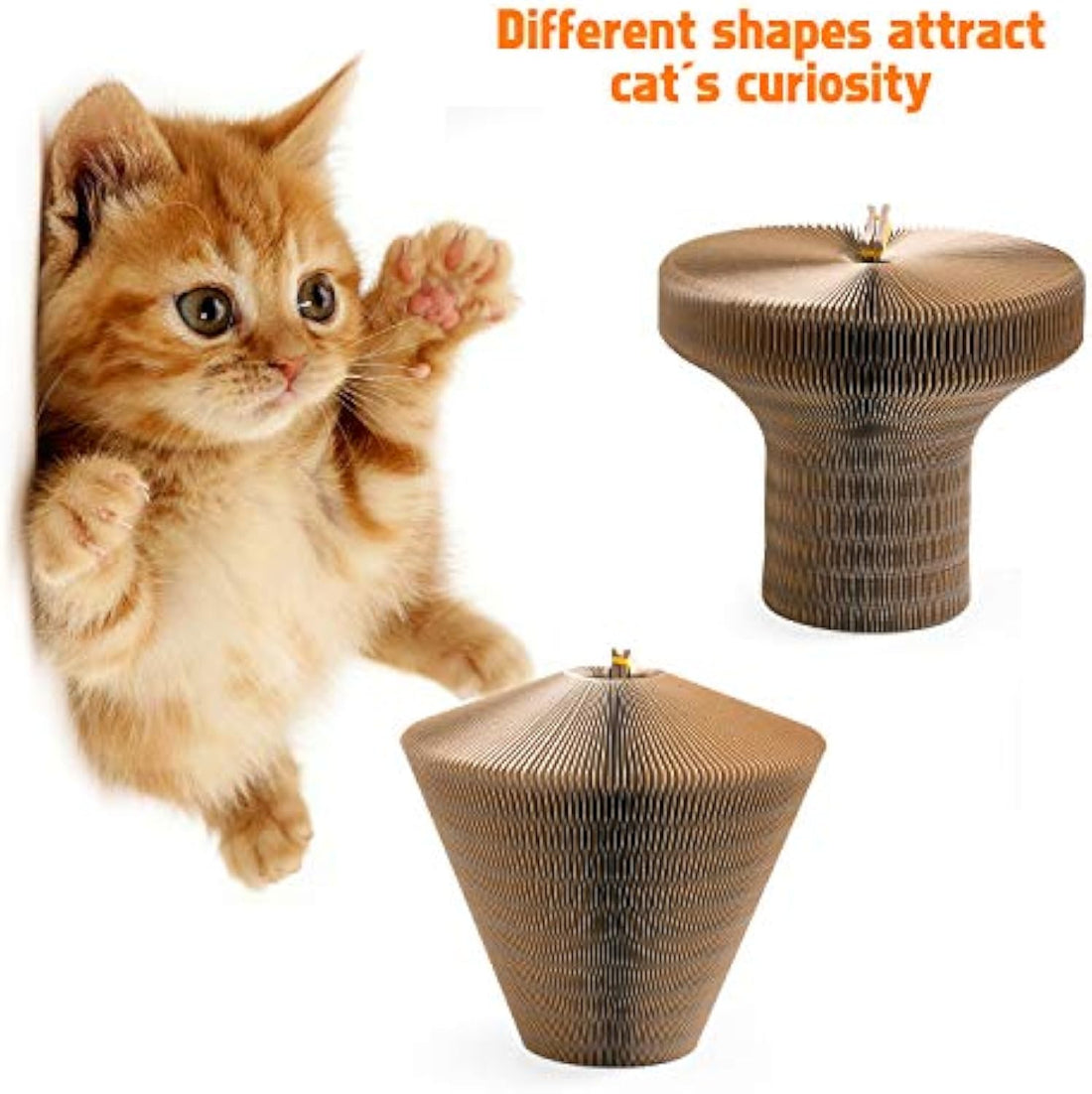 Collapsible Cardboard Cat Scratcher Round Lounge Bed
