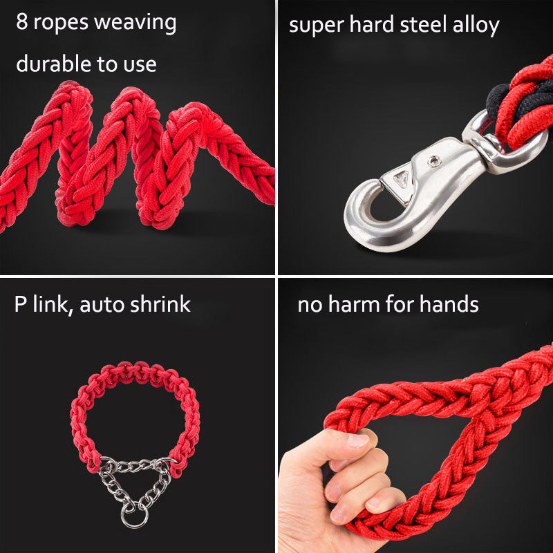 Heavy Duty Nylon Braided Training Leash With Collar Cover