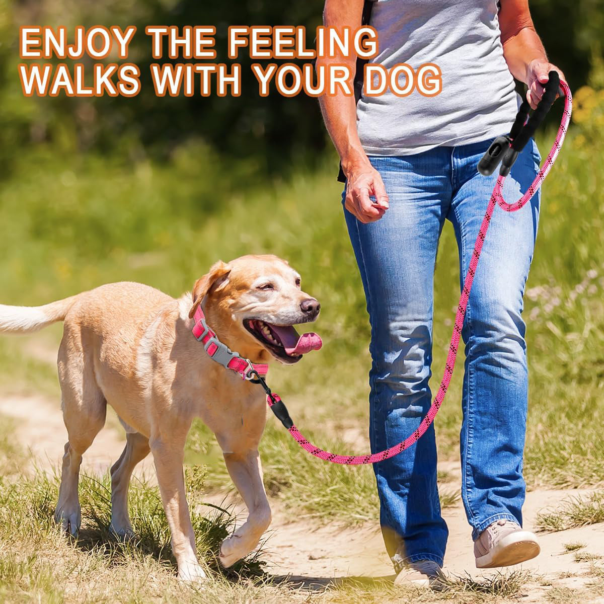 Heavy Duty Reflective Dog Leash 5FT Padded Handle Walking Training