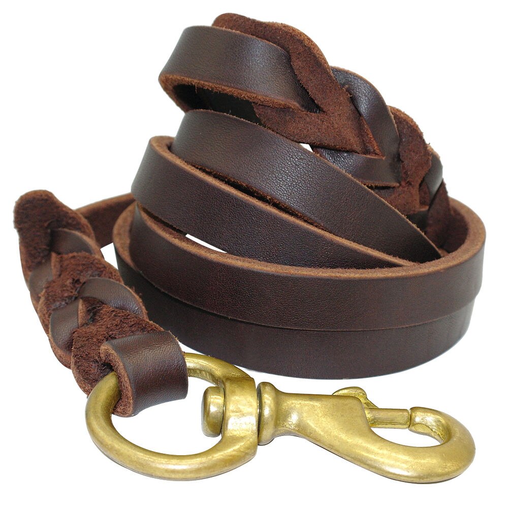 Leather Heavy Duty Training Leash Strong Durable Rope