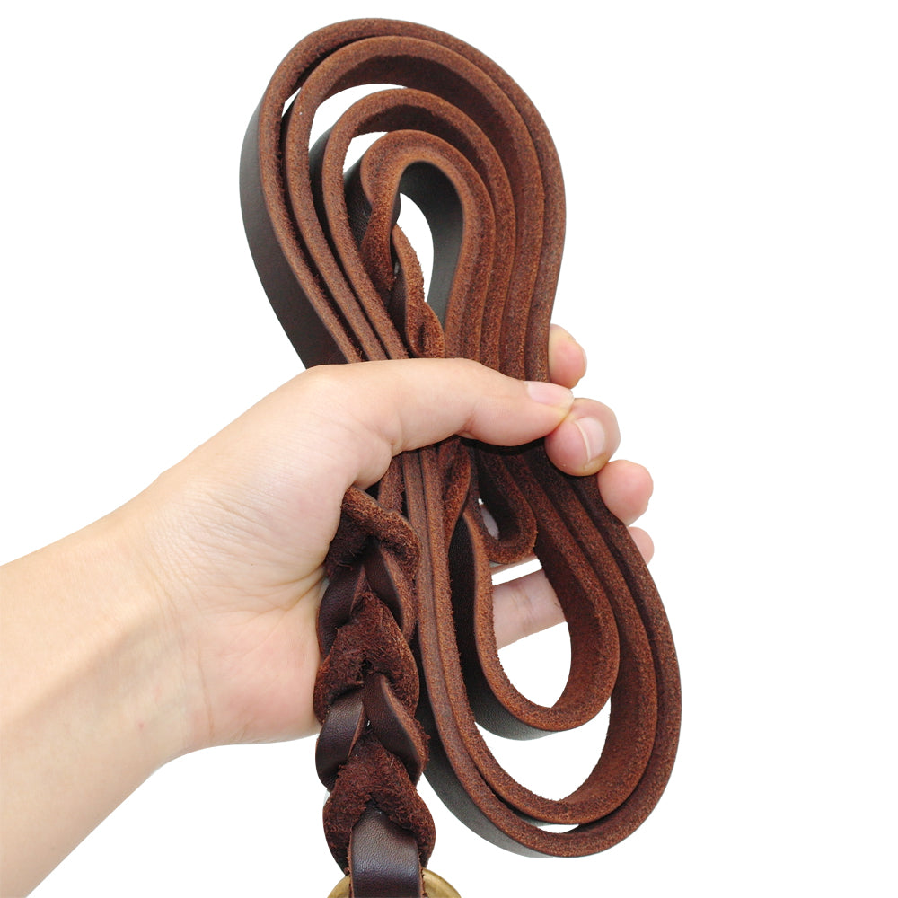 Leather Heavy Duty Training Leash Strong Durable Rope