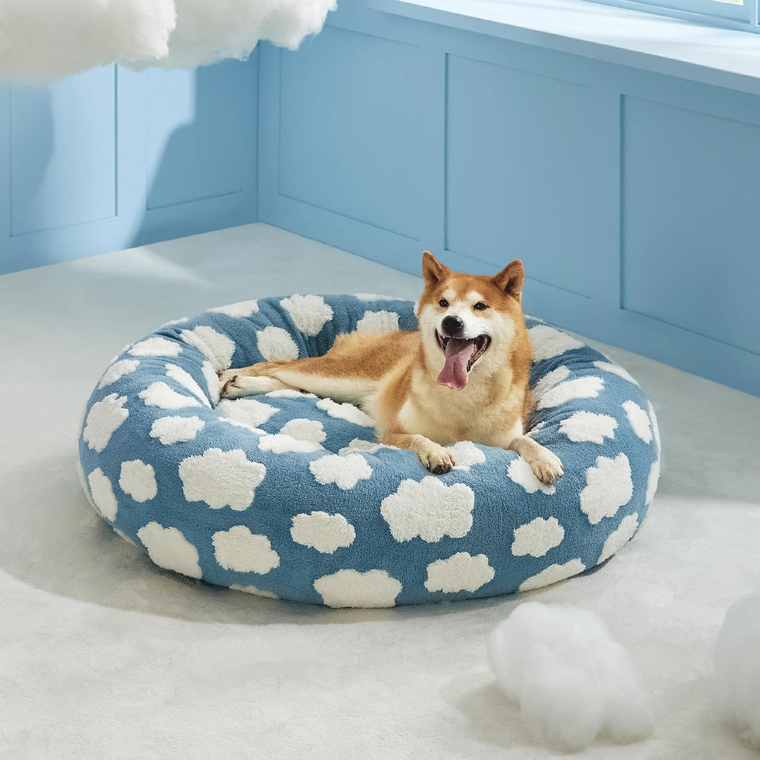 Leisure Round Cat Bed Donut Small Dog Calming Plush