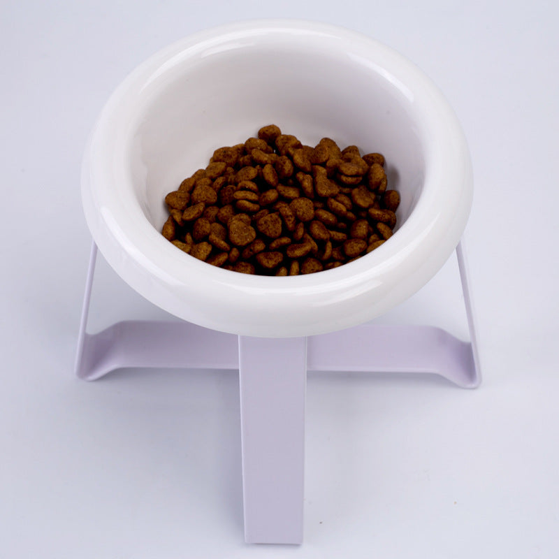 Creative Cat Bowl With Iron Stand 2-in-1 Feeder