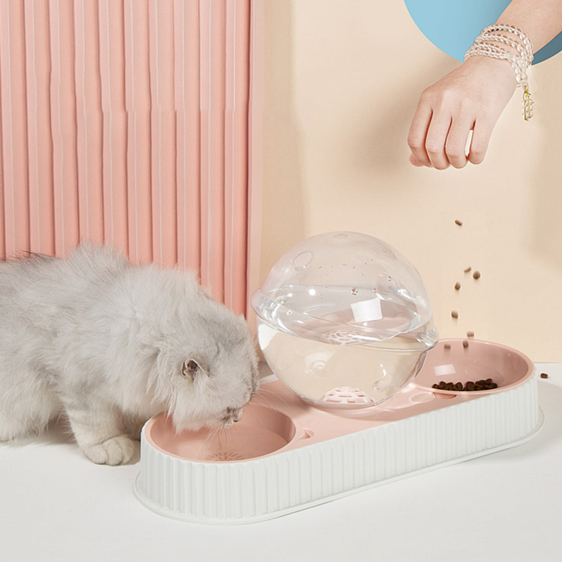 Automatic Plastic Pet Water and Food Feeder Bowl
