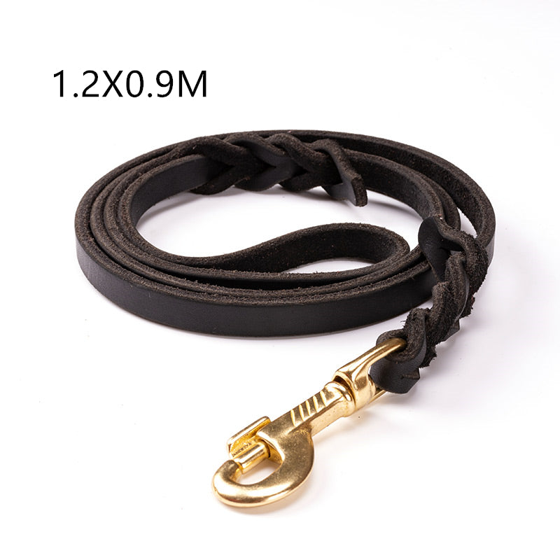 Leather Heavy Duty Training Leash Strong Durable Rope