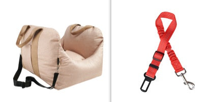 Waterproof Portable Dog Car Seat Carrier with Safety Mesh