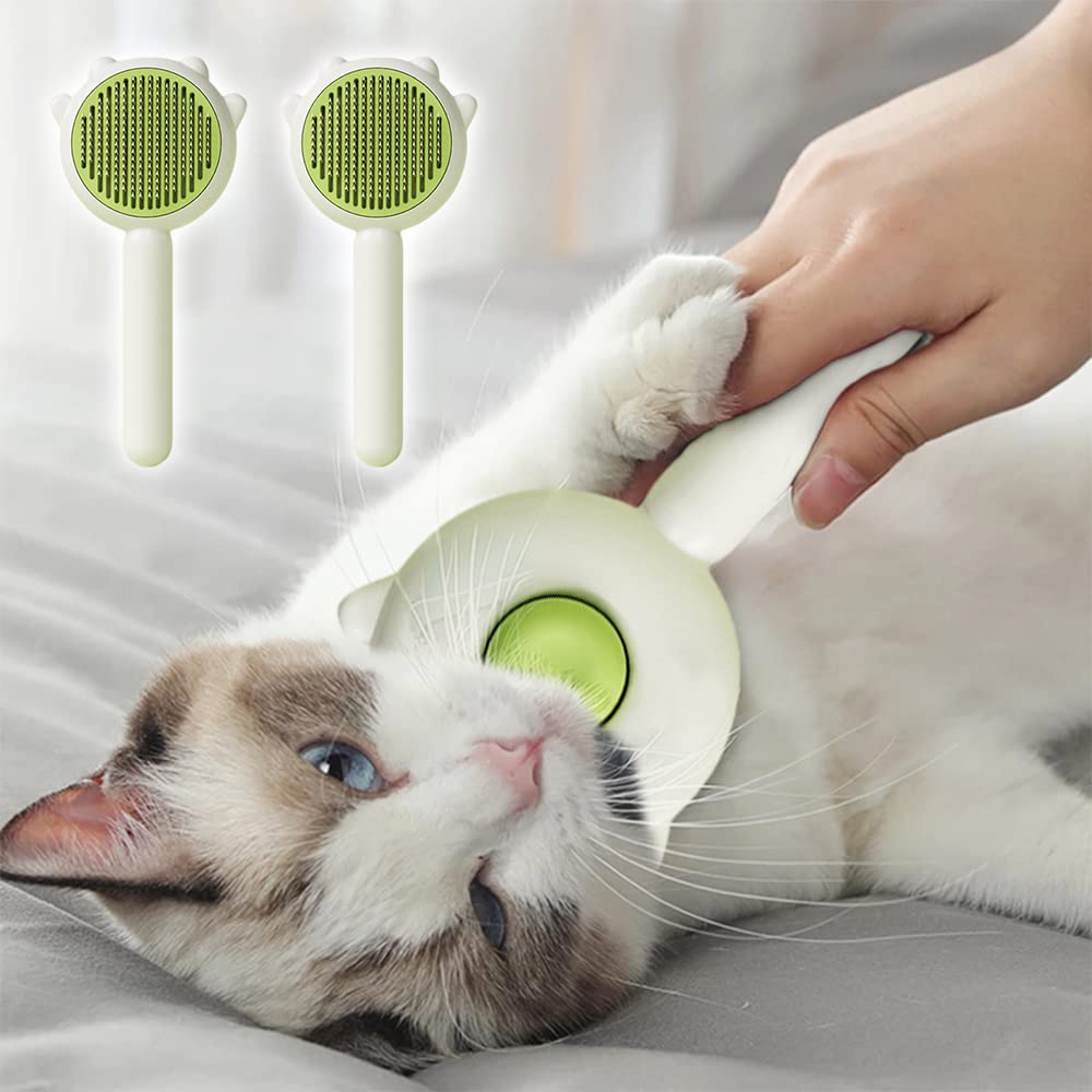Self-Cleaning Pet Hair Removal Brush for Cats and Dogs