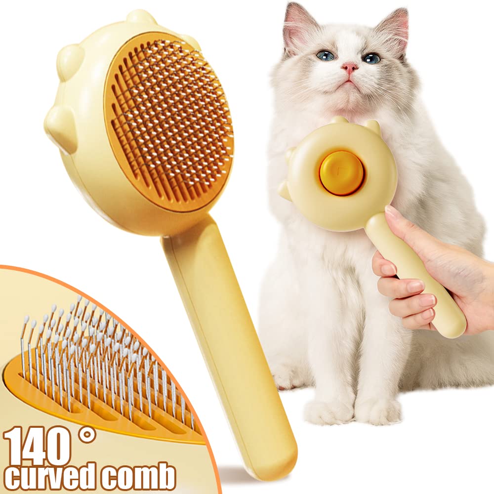 Self-Cleaning Pet Hair Removal Brush for Cats and Dogs