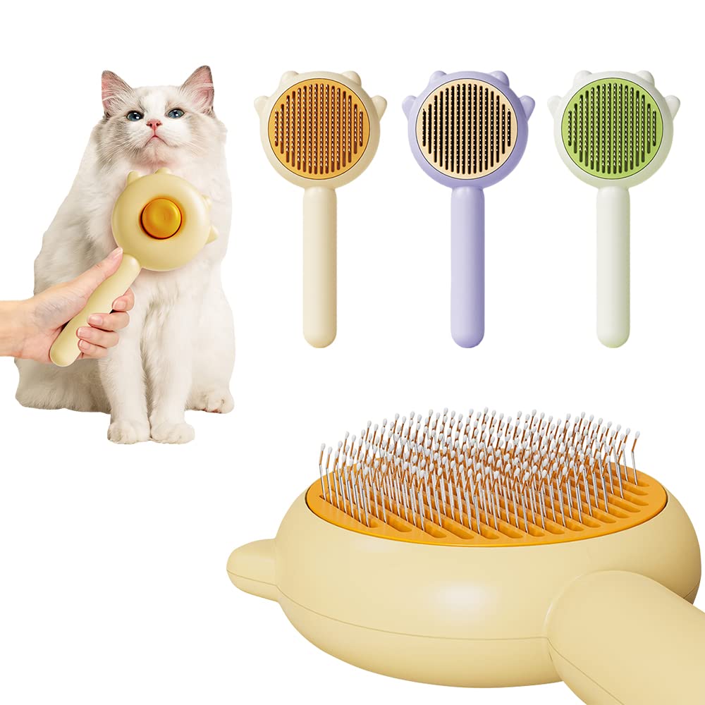 Self-Cleaning Pet Hair Removal Brush for Cats and Dogs