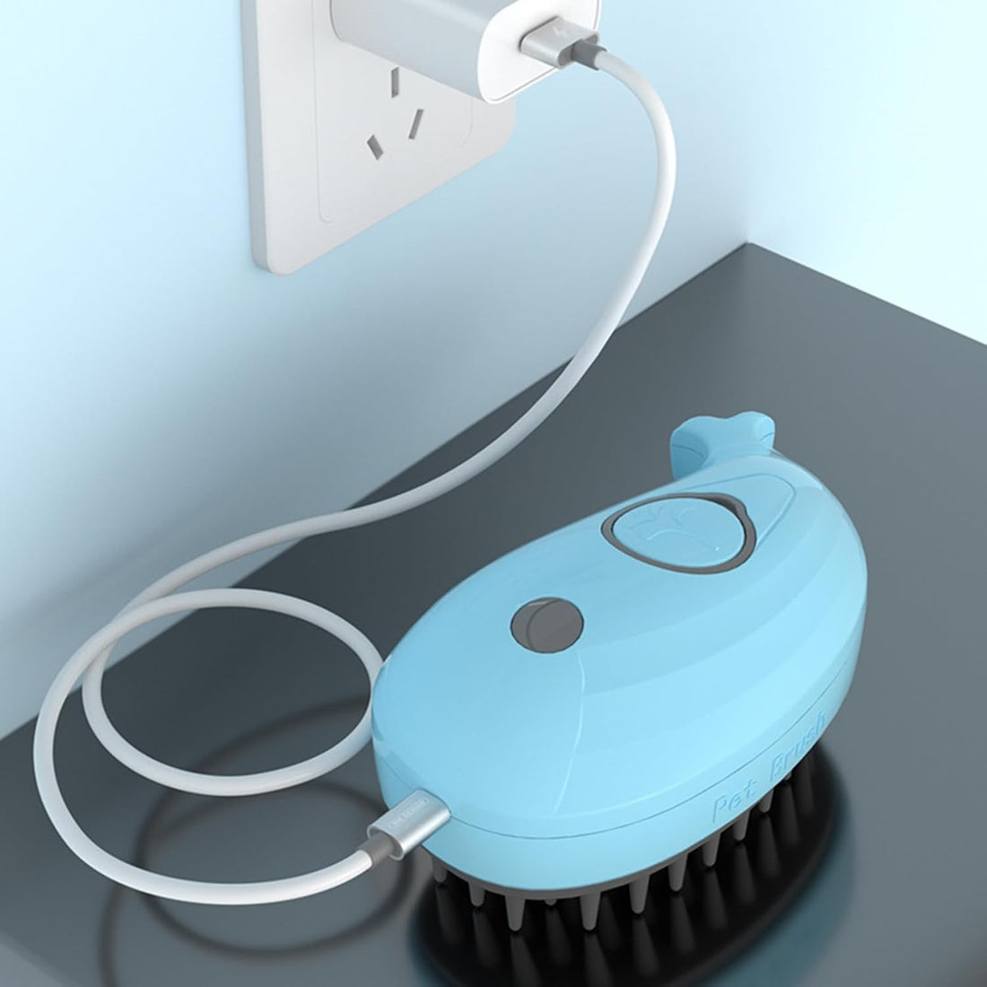 3-in-1 Whale-Shaped Steam Brush for Cats and Dogs
