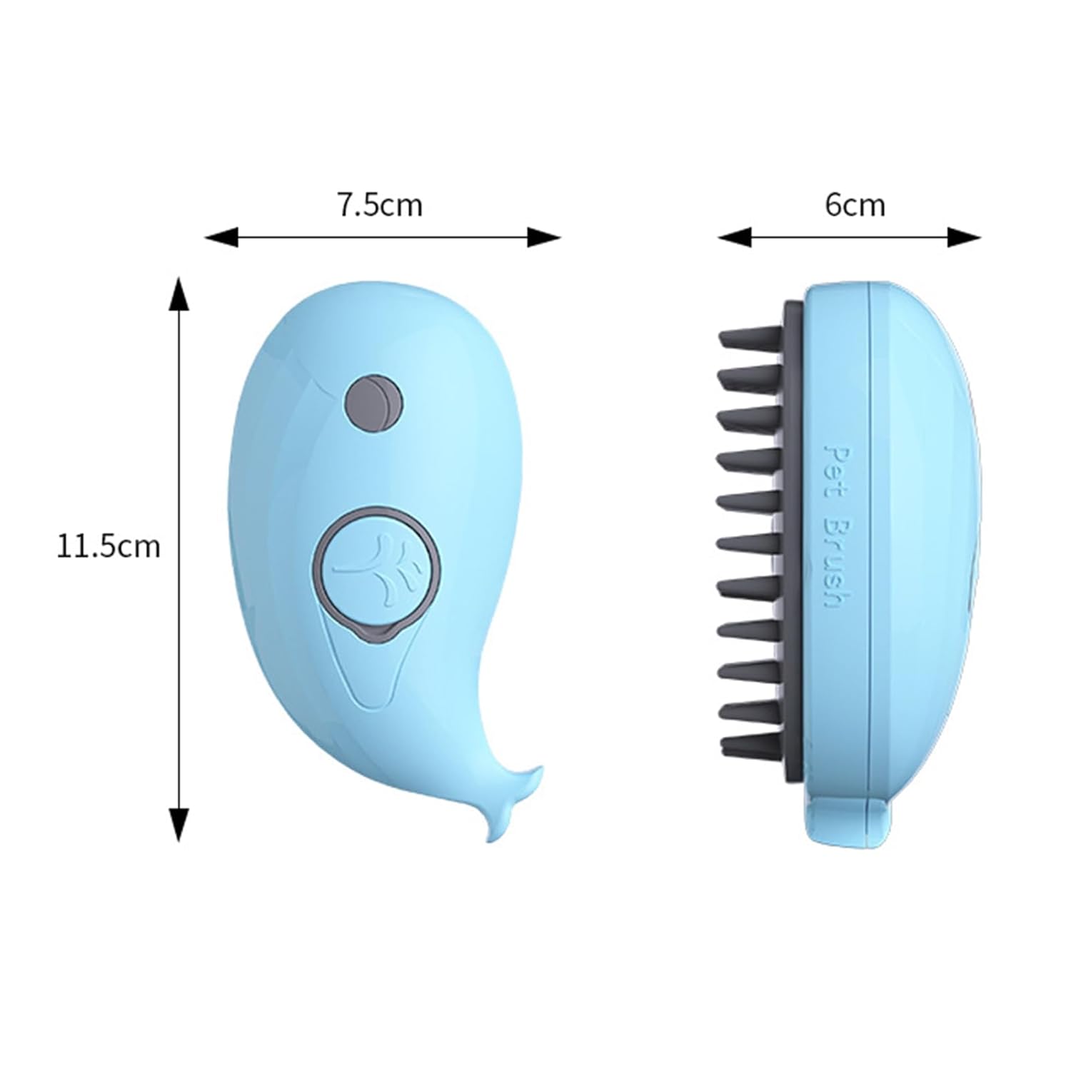 3-in-1 Whale-Shaped Steam Brush for Cats and Dogs
