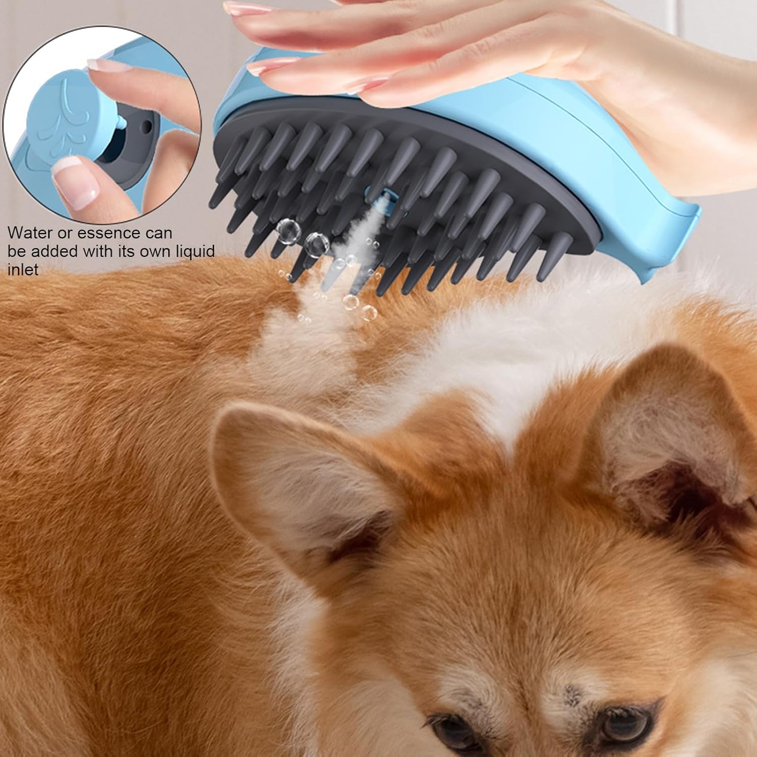 3-in-1 Whale-Shaped Steam Brush for Cats and Dogs