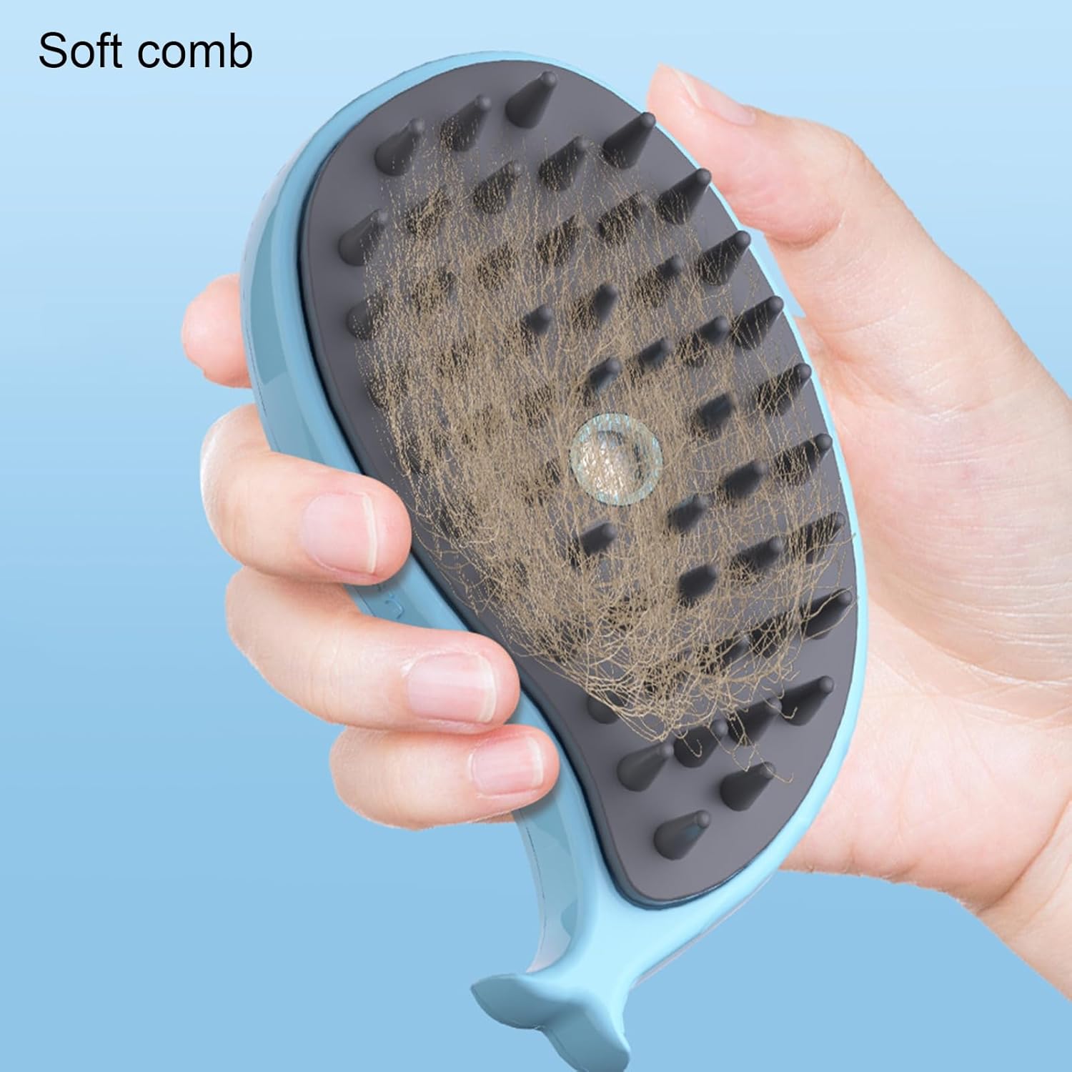3-in-1 Whale-Shaped Steam Brush for Cats and Dogs