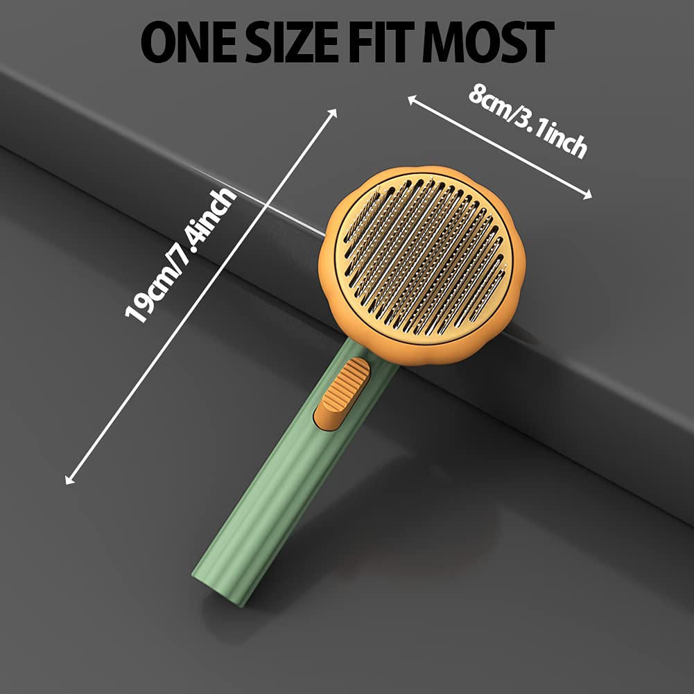 Self-Cleaning Pumpkin Slicker Brush for Cats and Dogs