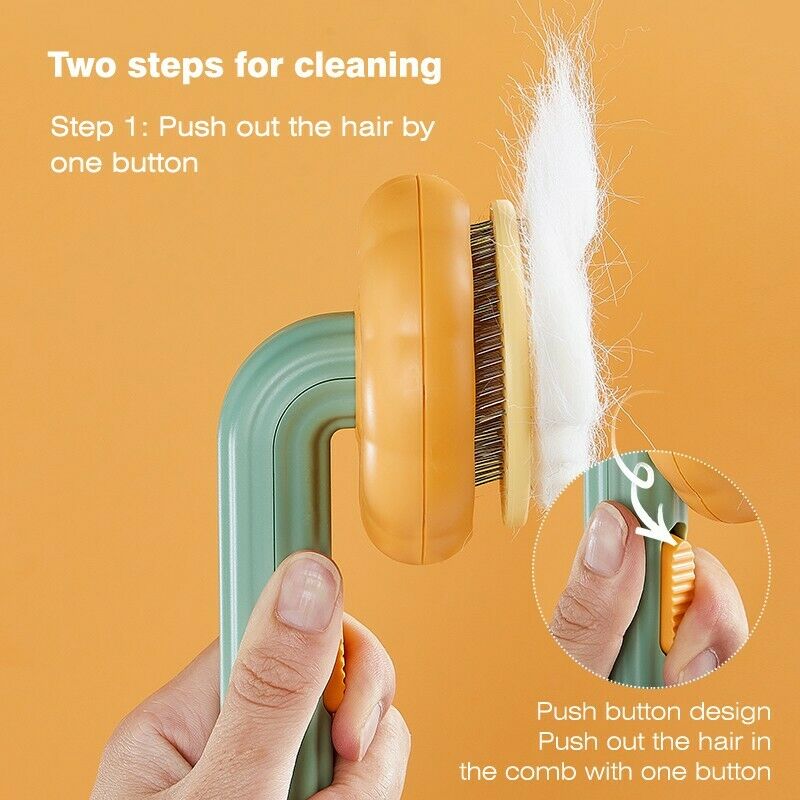 Self-Cleaning Pumpkin Slicker Brush for Cats and Dogs