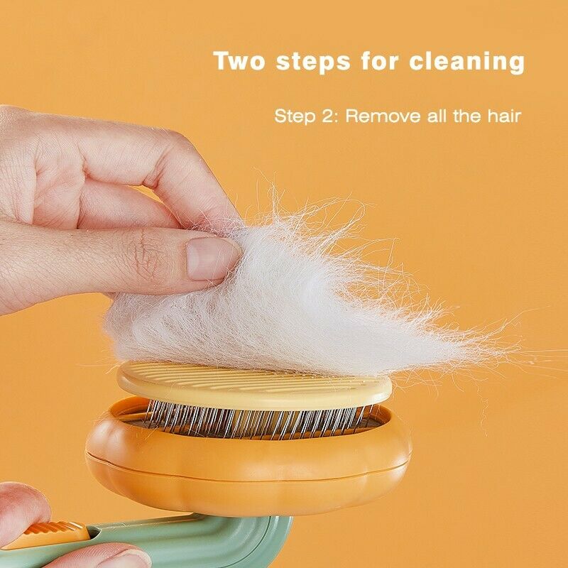 Self-Cleaning Pumpkin Slicker Brush for Cats and Dogs