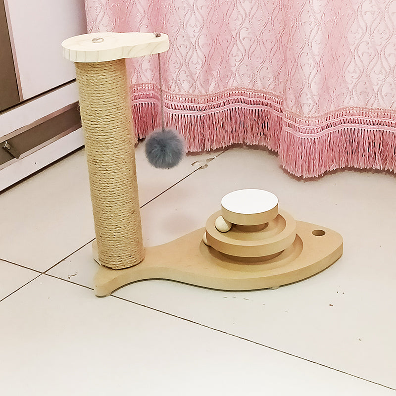 Solid Wood Cat Turntable Bite Resistant Toy