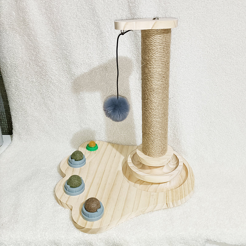 Solid Wood Cat Turntable Bite Resistant Toy