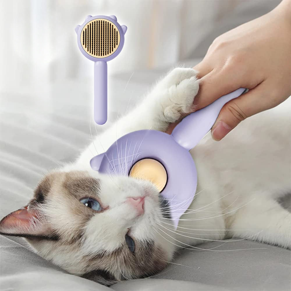 Self-Cleaning Pet Hair Removal Brush for Cats and Dogs