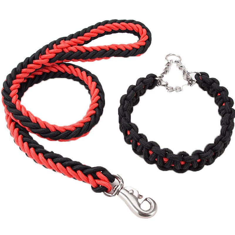 Heavy Duty Nylon Braided Training Leash With Collar Cover