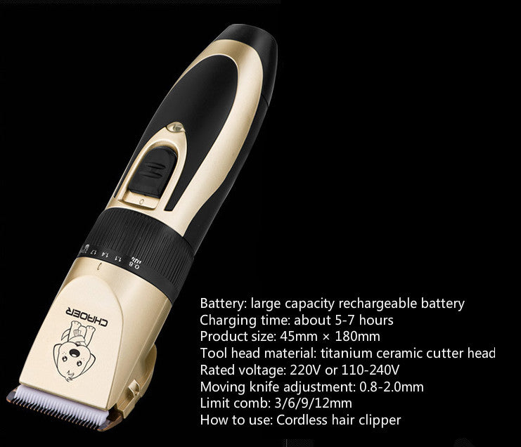 Professional Electric Pet Hair Trimmer with Nail Clippers