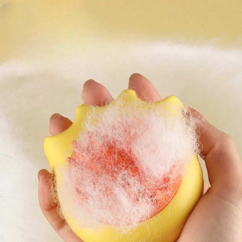 Pet Bath and Massage Brush with Shampoo Holder for Cats and Dogs
