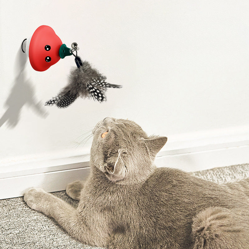 Retractable Cat Wand Suction Cup Teaser Toy