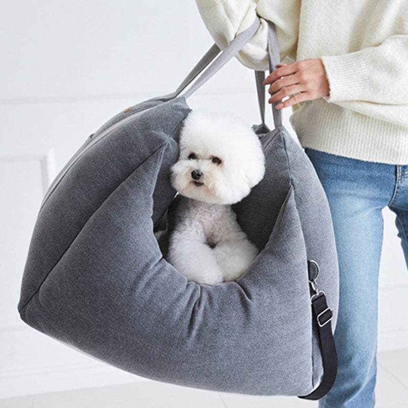 Waterproof Portable Dog Car Seat Carrier with Safety Mesh