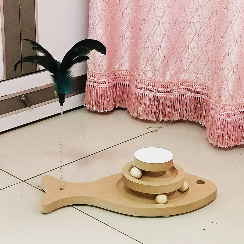 Solid Wood Cat Turntable Bite Resistant Toy