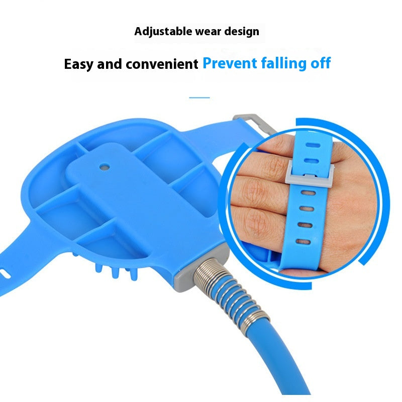 Silicone Pet Bathing Gloves with Handheld Massage Nozzle