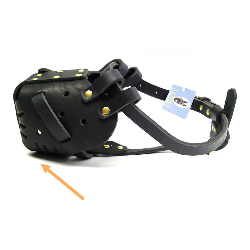 Cowhide Pet Muzzle Adjustable Safety Cover