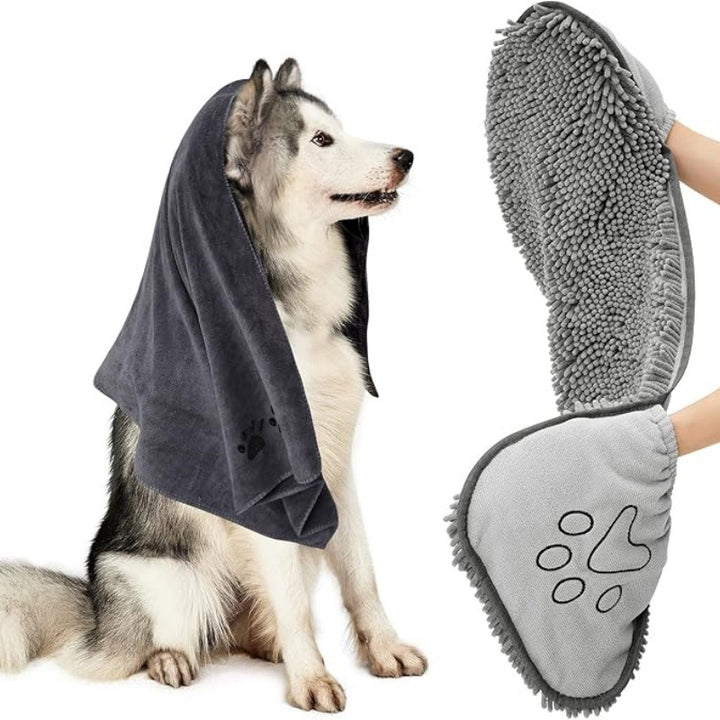 Quick-Absorb Pet Bath Towel for Cats and Dogs