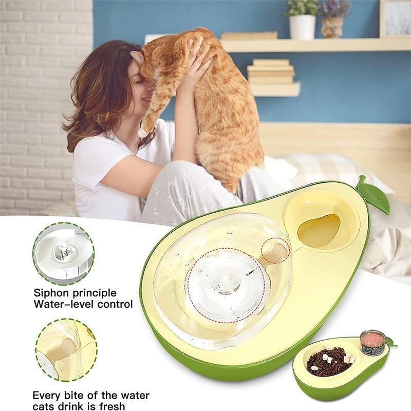 Avocado-Shaped Automatic Water and Food Feeder