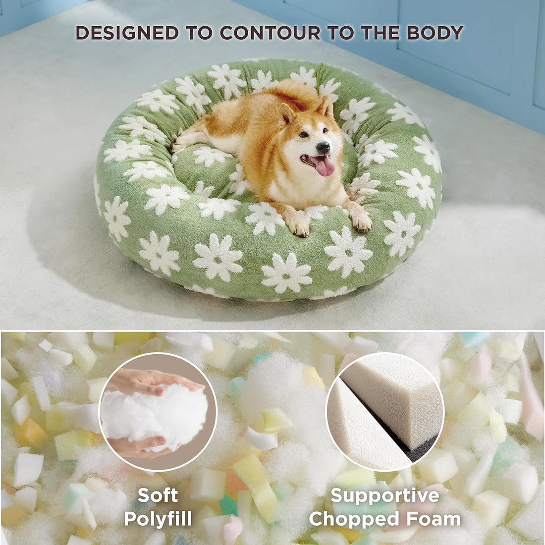 Leisure Round Cat Bed Donut Small Dog Calming Plush