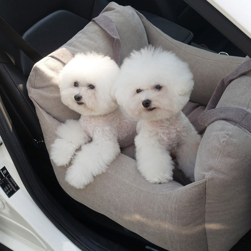 Waterproof Portable Dog Car Seat Carrier with Safety Mesh