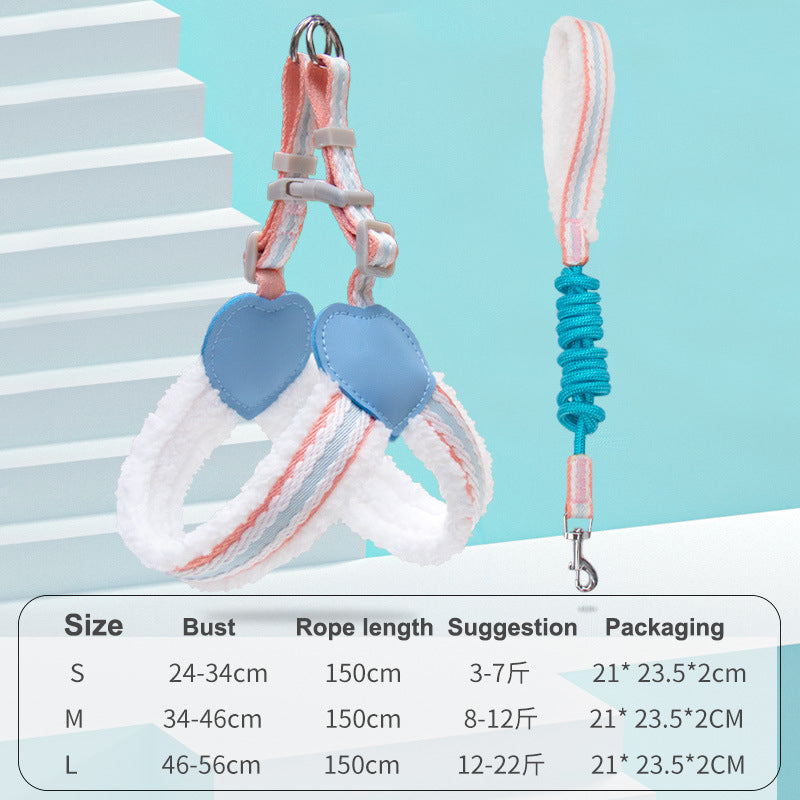 Breathable Summer Dog Leash with Chest Vest Small Medium