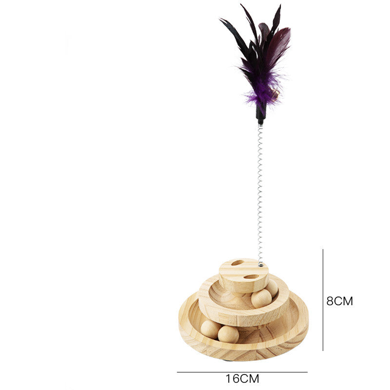 Solid Wood Cat Turntable Bite Resistant Toy