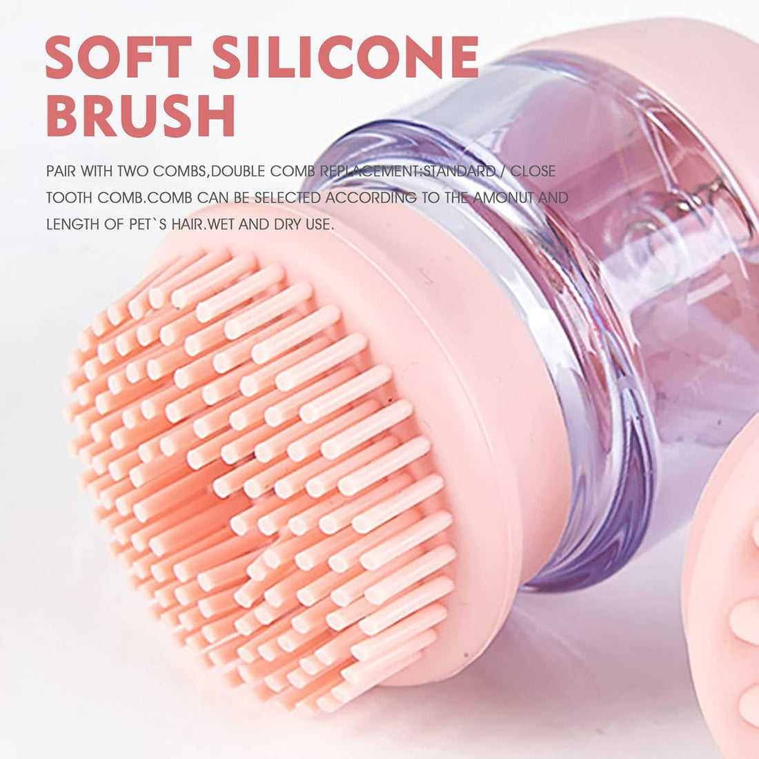 Silicone Pet Bath and Grooming Brush with Shampoo Dispenser