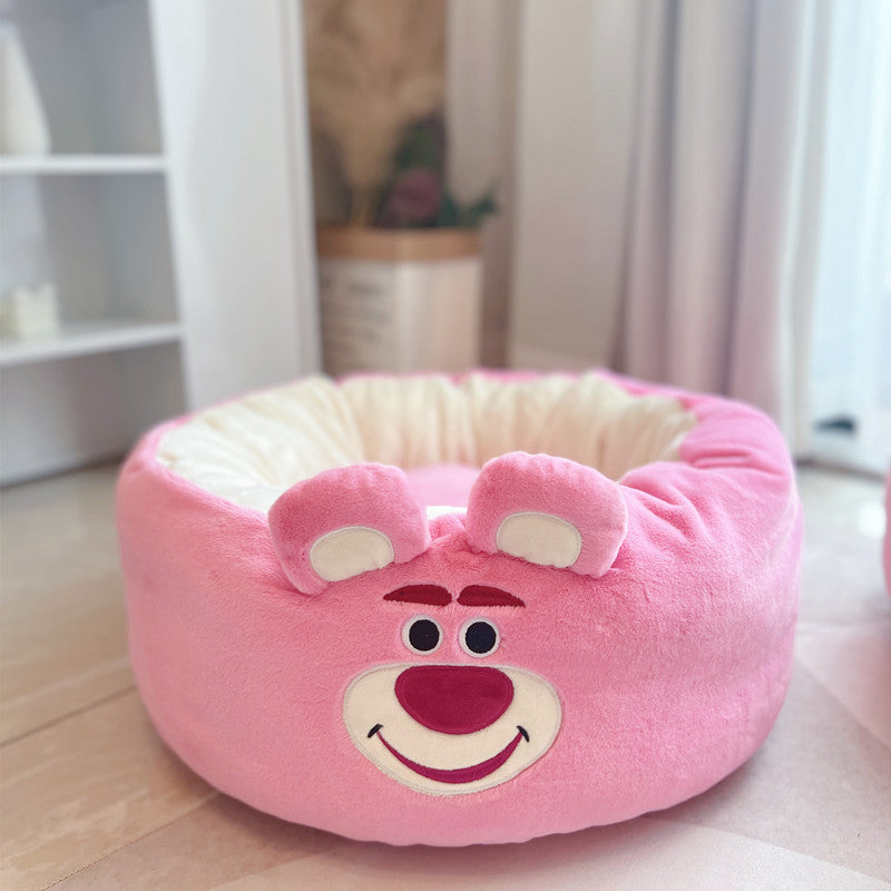 Cartoon Red Panda Plush Dog and Cat Nest Bed