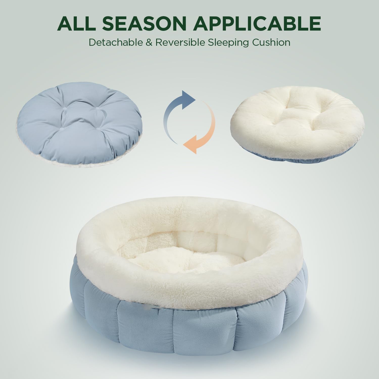 Donut Dog and Cat Bed Small Washable Anti-Slip