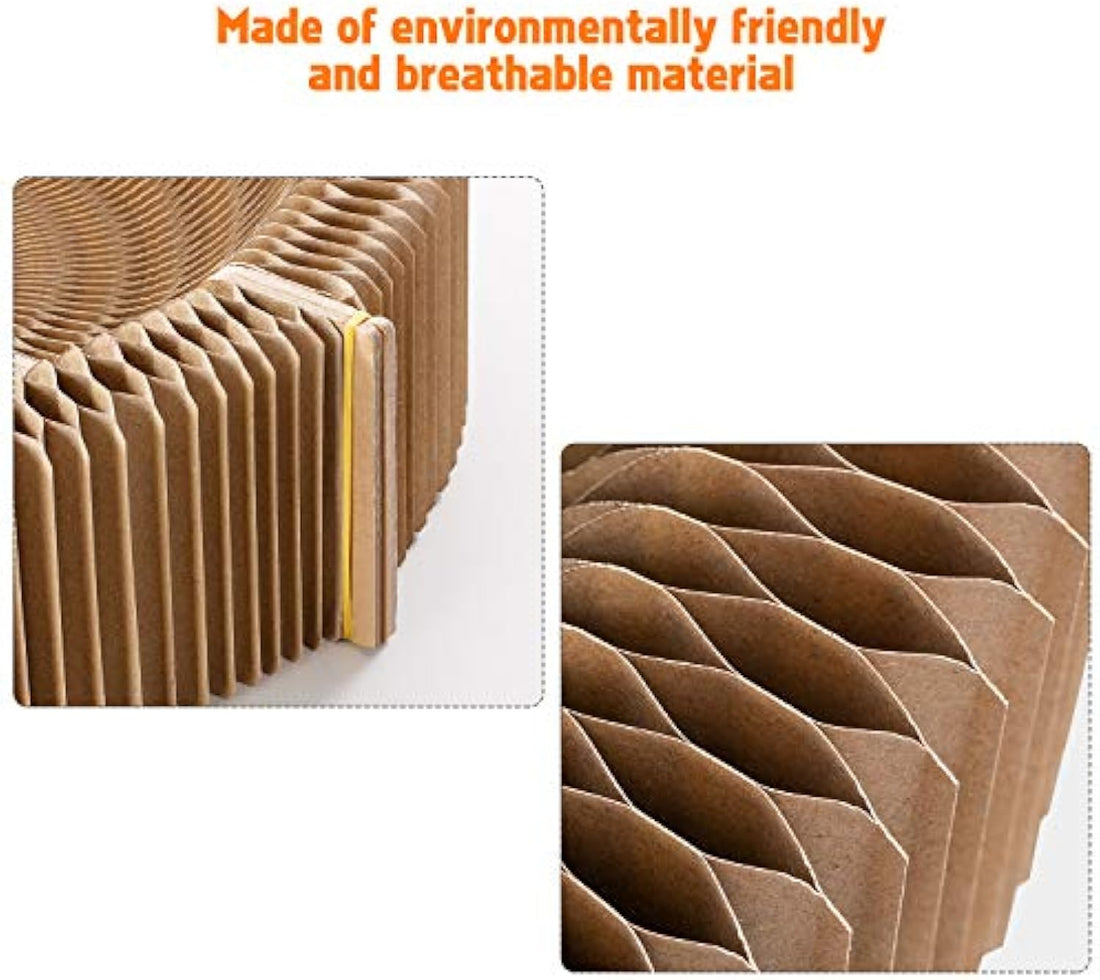 Collapsible Cardboard Cat Scratcher Round Lounge Bed