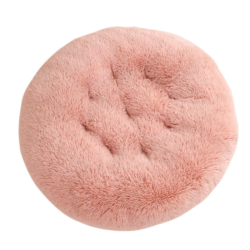 Round Pet Mat Dog Bed Plush Warm Sleep Dog Bed Cathouse Doghouse