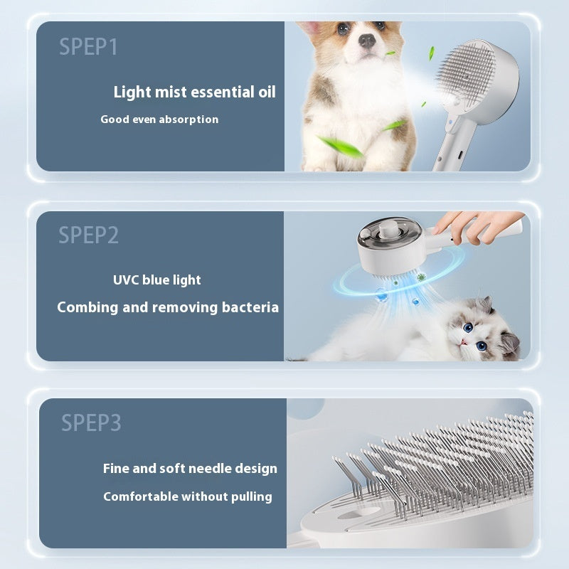 Self-Cleaning Pet Hair Remover Brush for Dogs and Cats