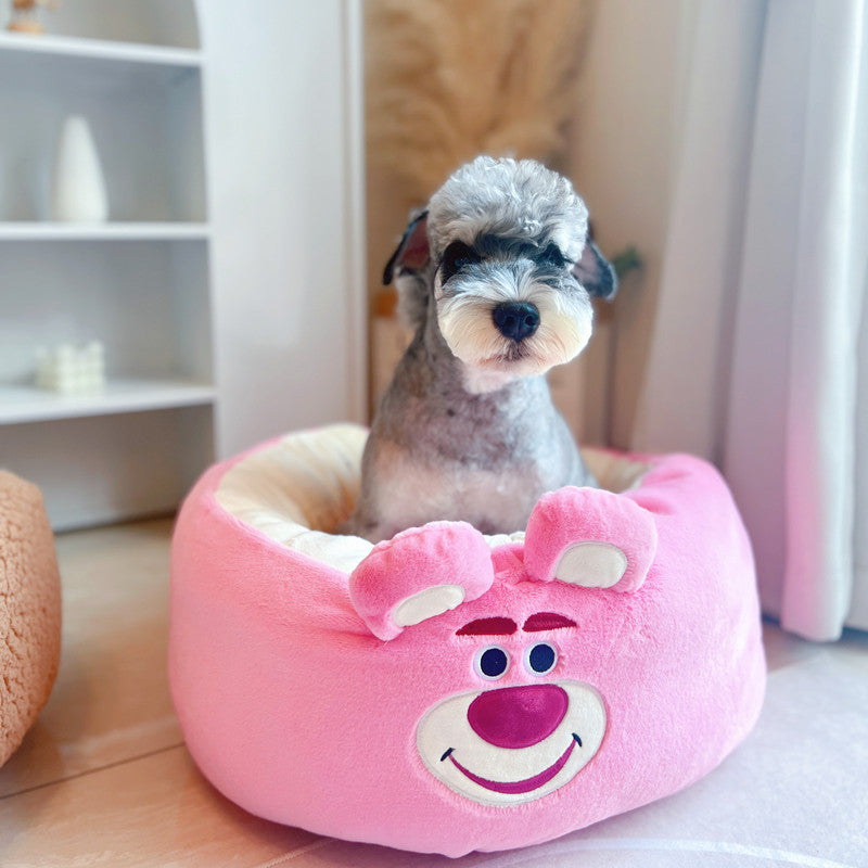 Cartoon Red Panda Plush Dog and Cat Nest Bed