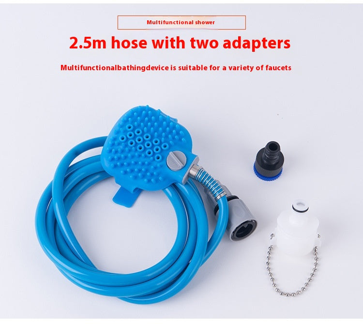 Silicone Pet Bathing Gloves with Handheld Massage Nozzle