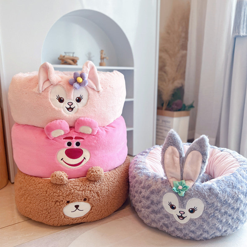 Cartoon Red Panda Plush Dog and Cat Nest Bed