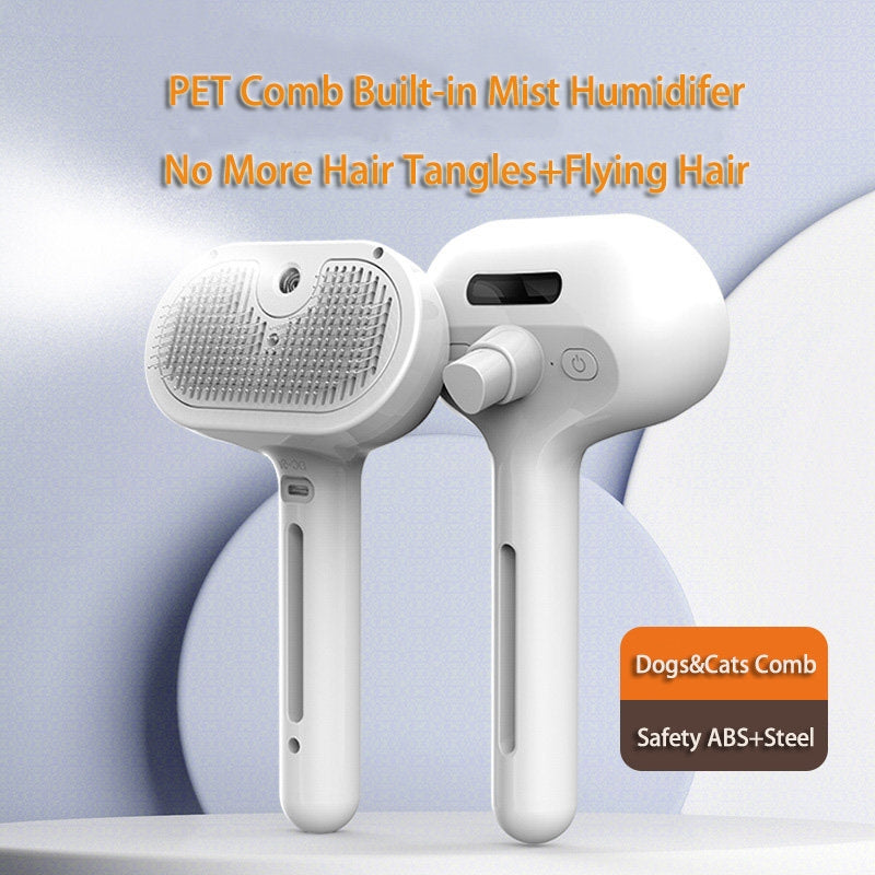 Self-Cleaning Pet Hair Remover Comb with Humidifier