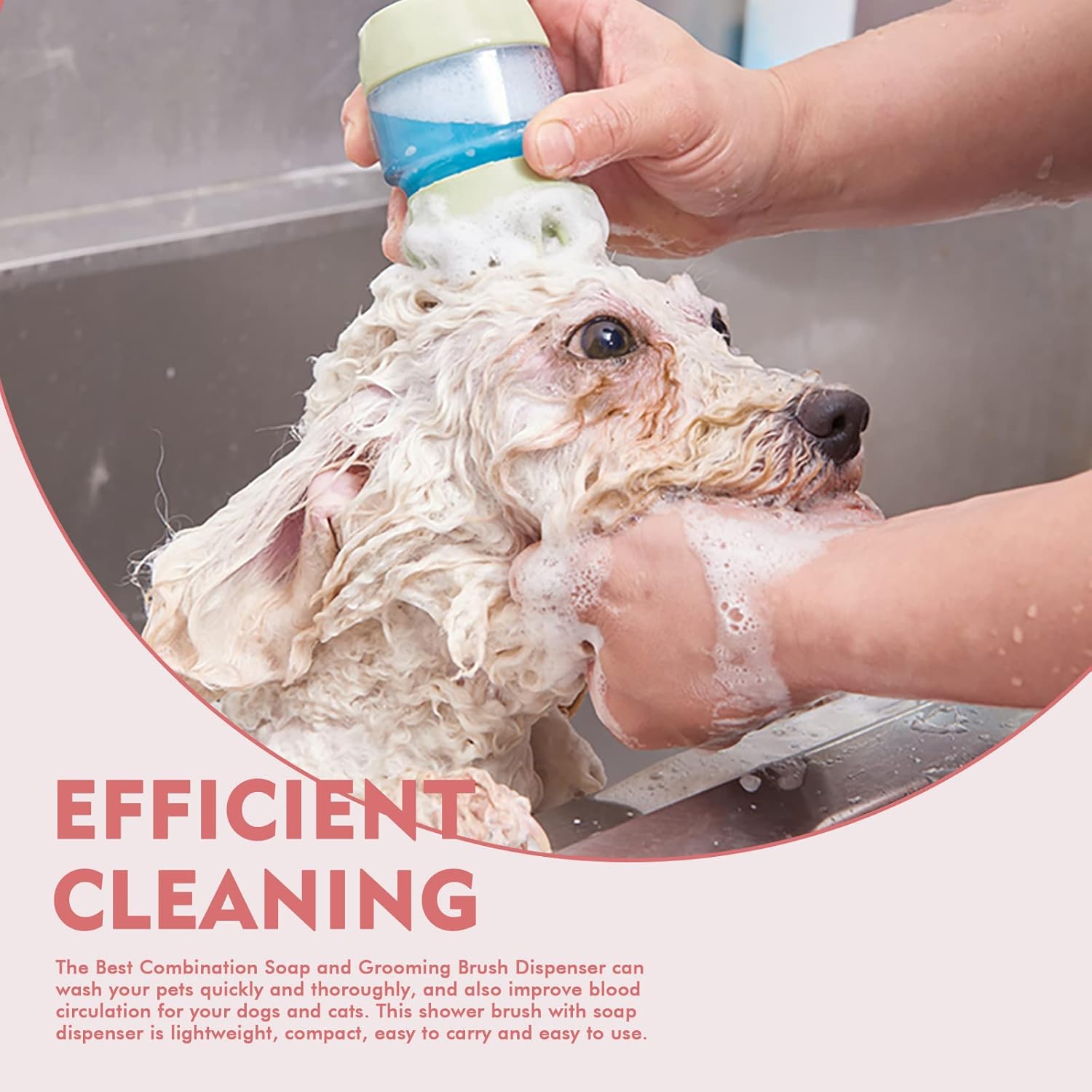 Silicone Pet Bath and Grooming Brush with Shampoo Dispenser