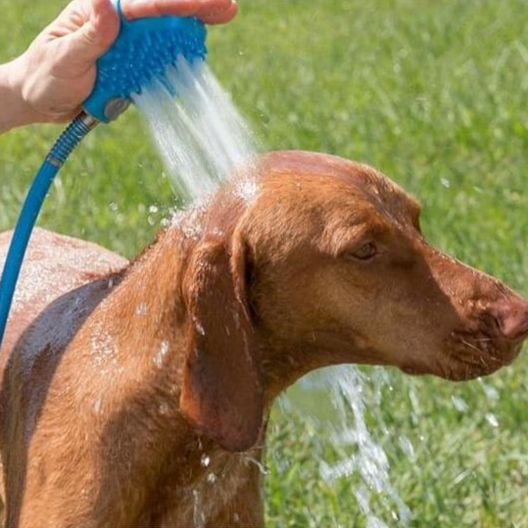 Silicone Pet Bathing Gloves with Handheld Massage Nozzle